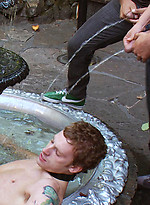 Sebastian Keys gets his ass stretched and pissed on in a public bar.